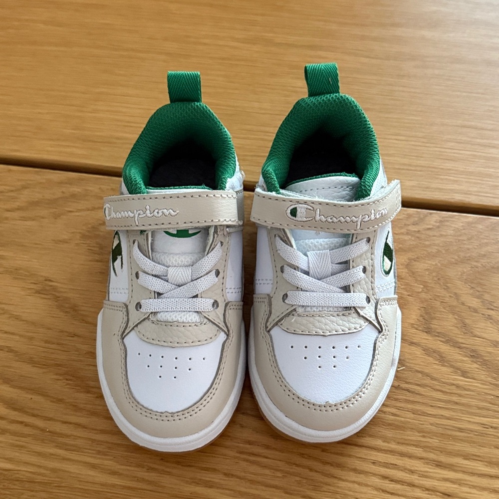 Champion White and Green Kids' Shoes